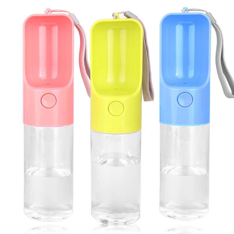 Green, Blue and Pink 450 mL dog water bottle options; each selection is one bottle, not a set.